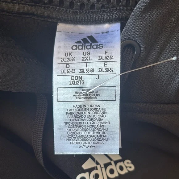 Adidas Black Hoodie with White Stripes - Picture 6 of 6